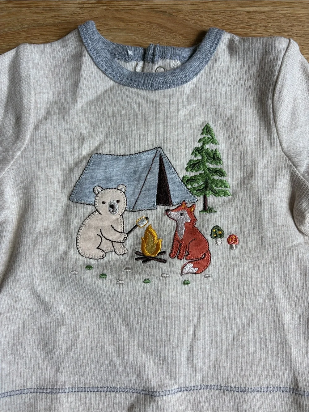 LITTLE ME | Cream & Gray Camping Animal Set